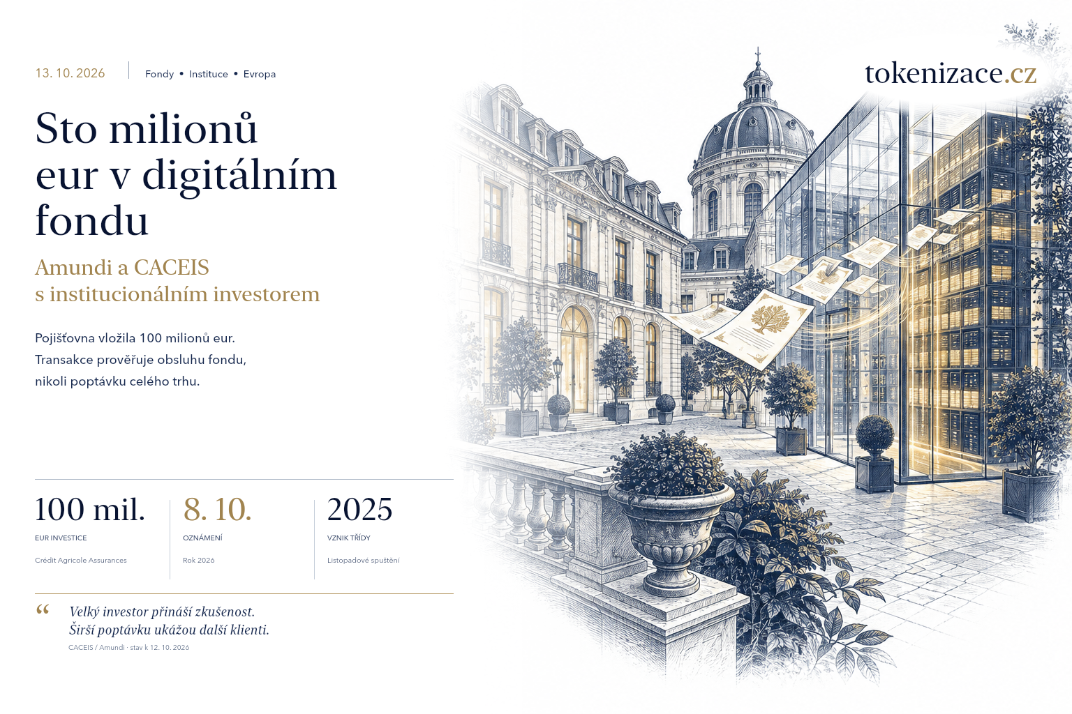 An insurer invested 100 million euros in an Amundi tokenised fund. What such an investment proves
