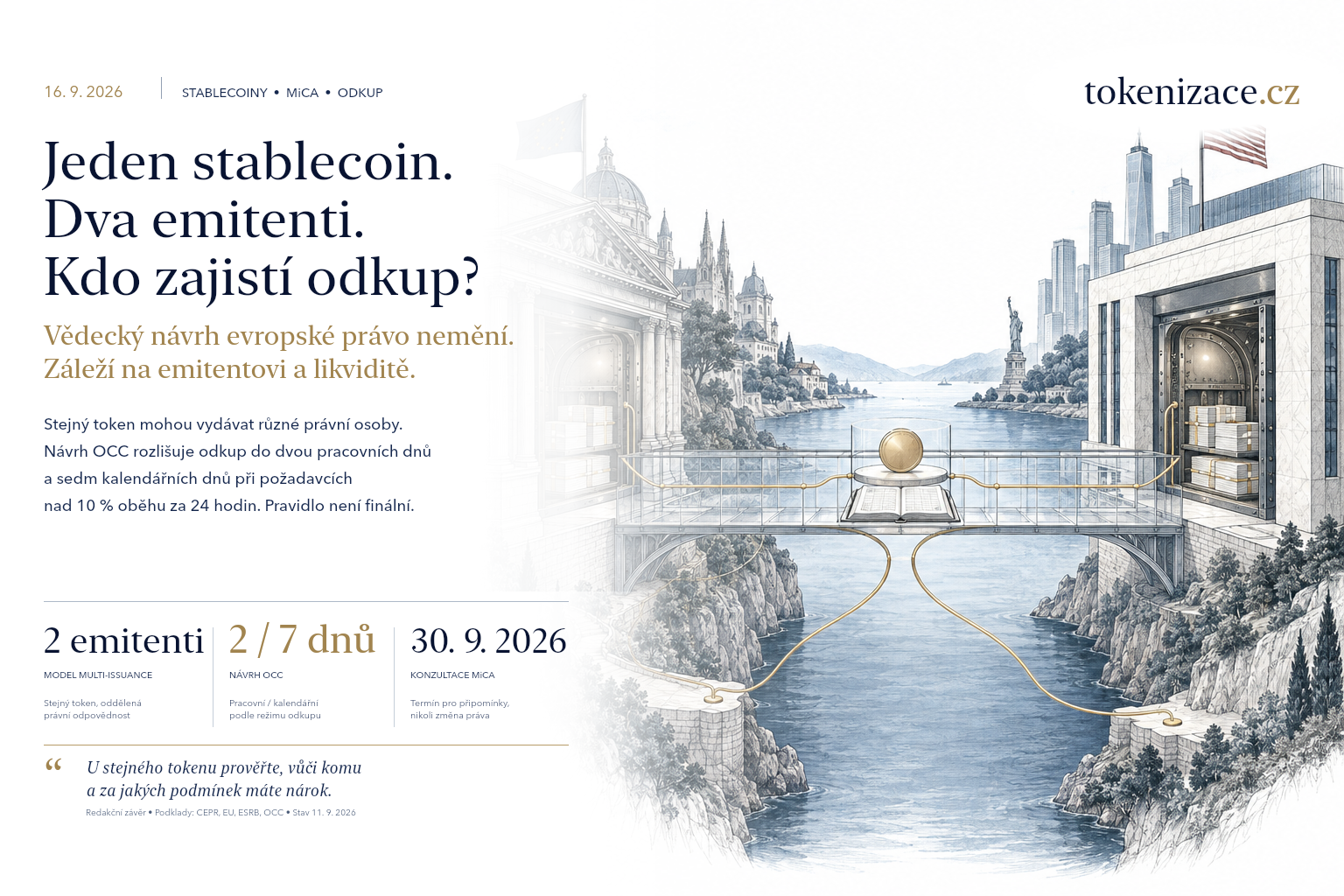 Jeden stablecoin, dva emitenti. Spor o odkup ukazuje hranice globálních peněz